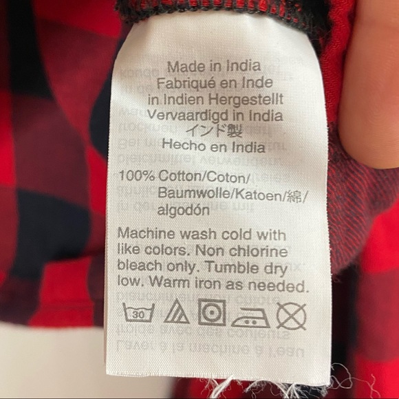 MADEWELL Buffalo Plaid Front Knot Flannel Shirt M - Picture 11 of 12